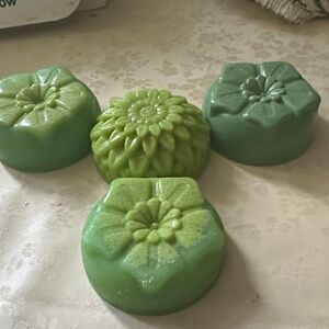Green Floral Soap bar set of four